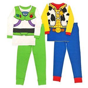 Disney Boys' Toy Story Woody and Buzz 4-pc Cotton Pajama Set